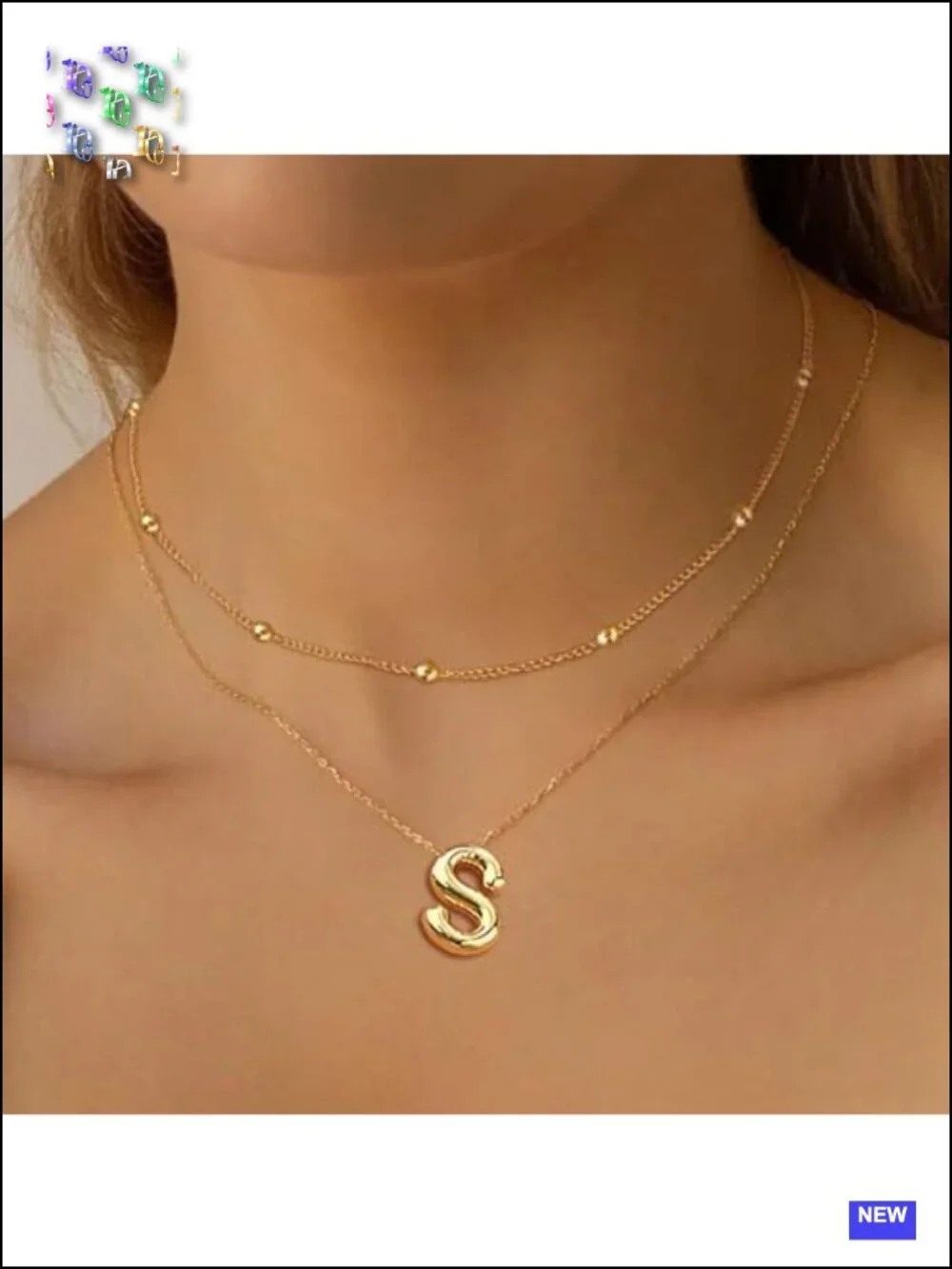 Gold Plated Layered Initial Choker Necklace Set for Women Teens